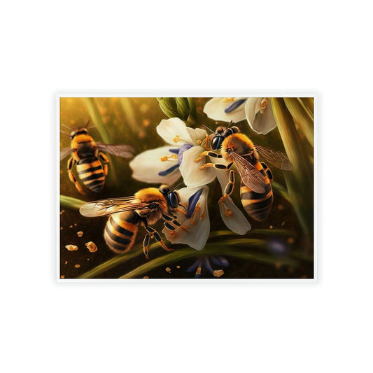 The Buzzing Life: A Wall Art Canvas & Poster of Bees in Motion