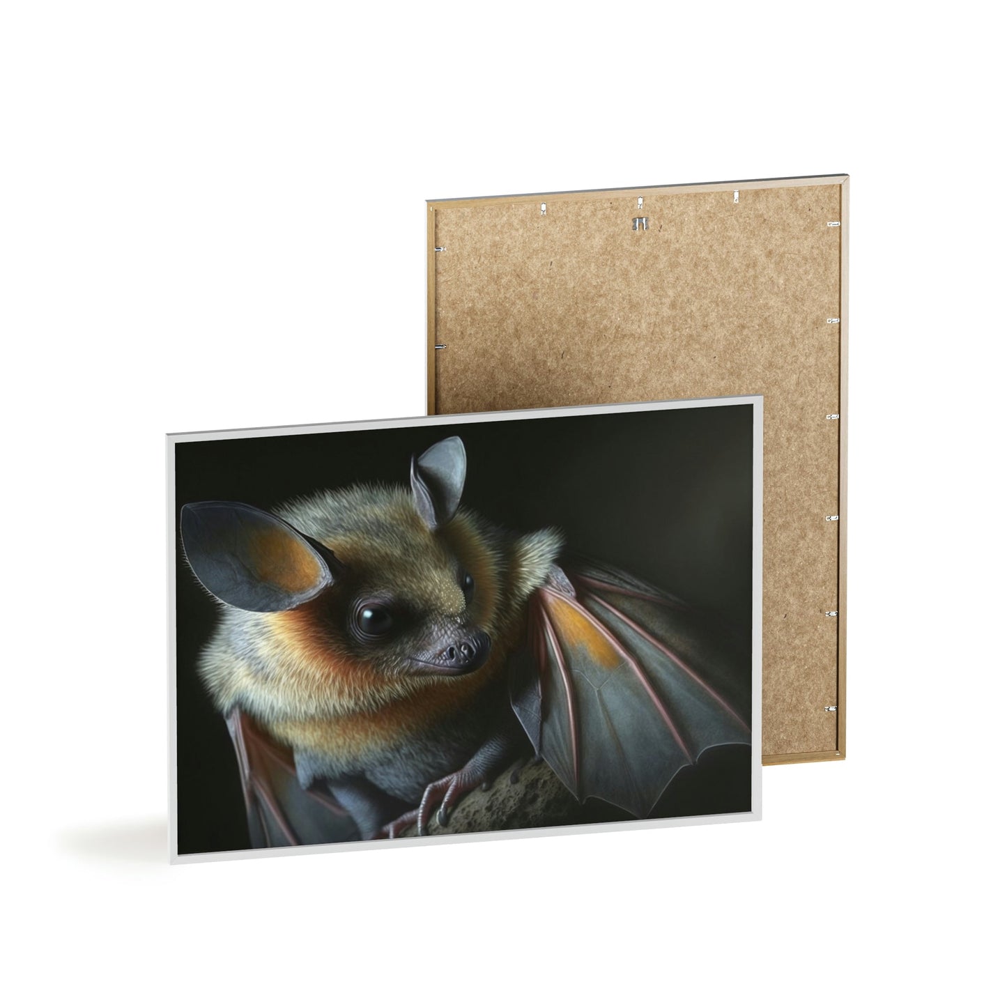The Elusive Hunter: Framed Canvas & Poster Print of a Bat in Action