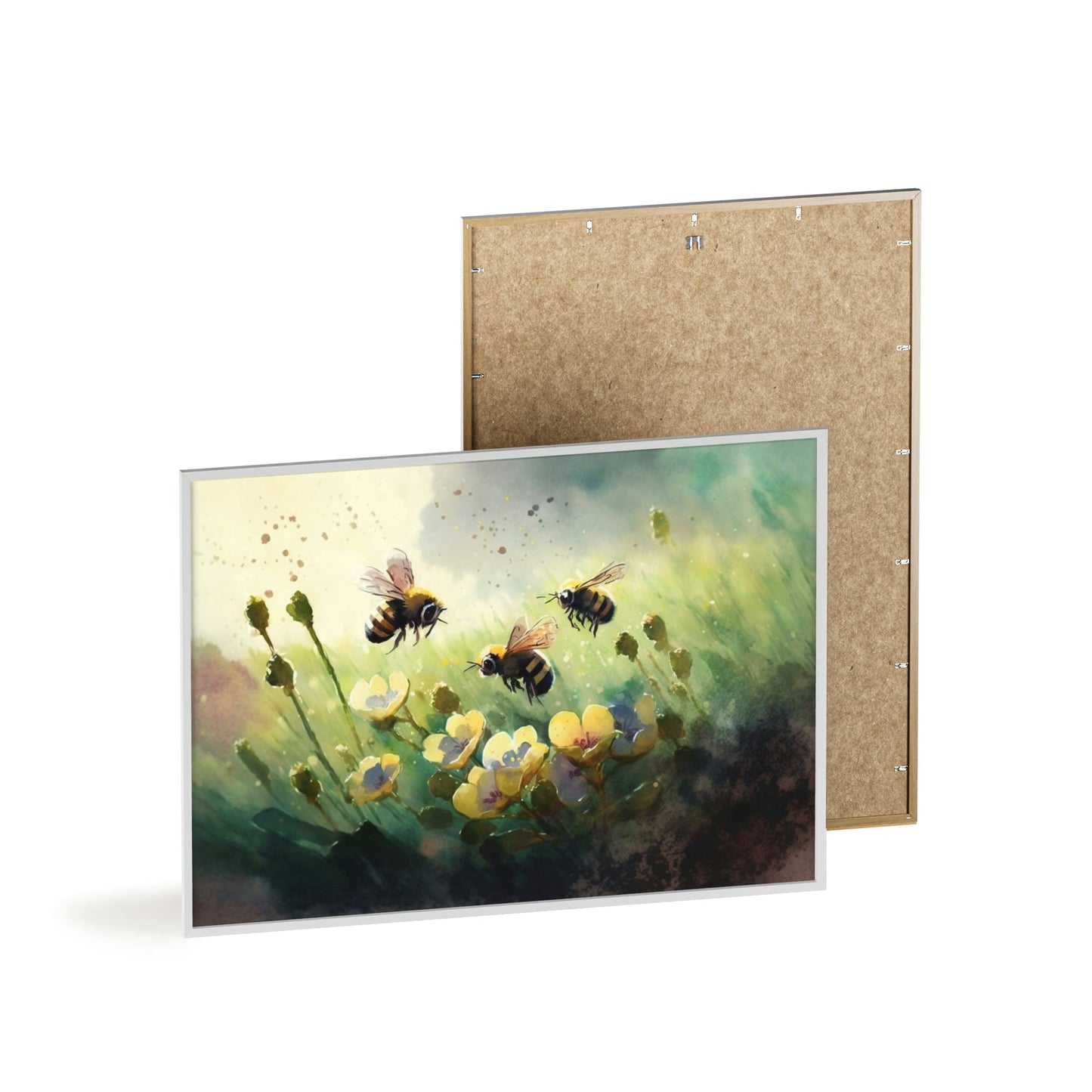 Pollinator Paradise: A Poster & Canvas Print of a Garden Teeming with Bees