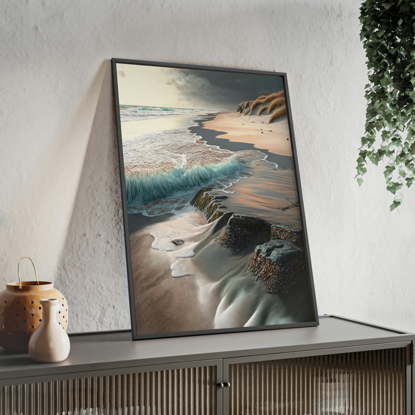 Oceanfront Paradise: Canvas & Poster Print of Tropical Coastal Haven