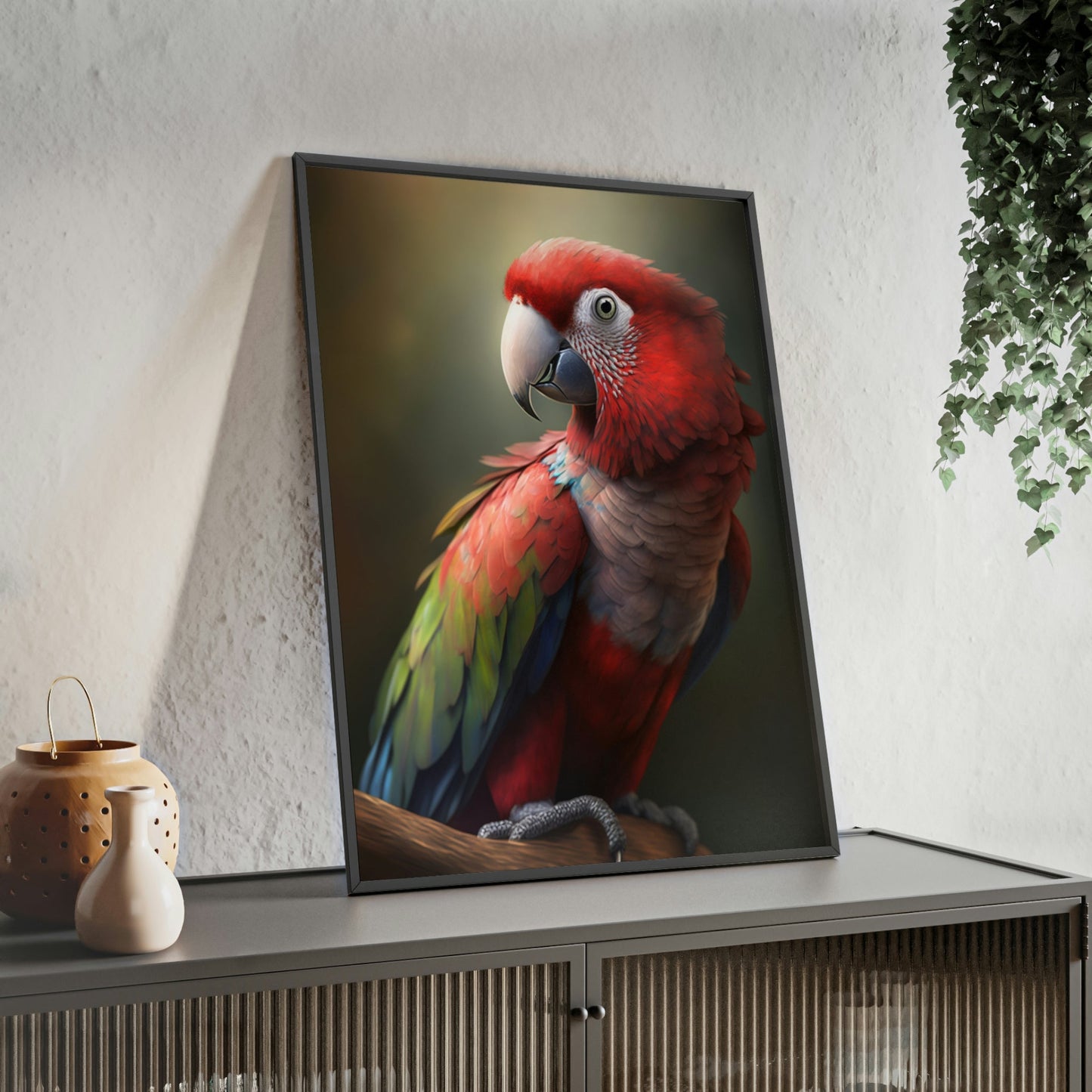 Feathered Frenzy: A Canvas of Parrot Energy and Enthusiasm