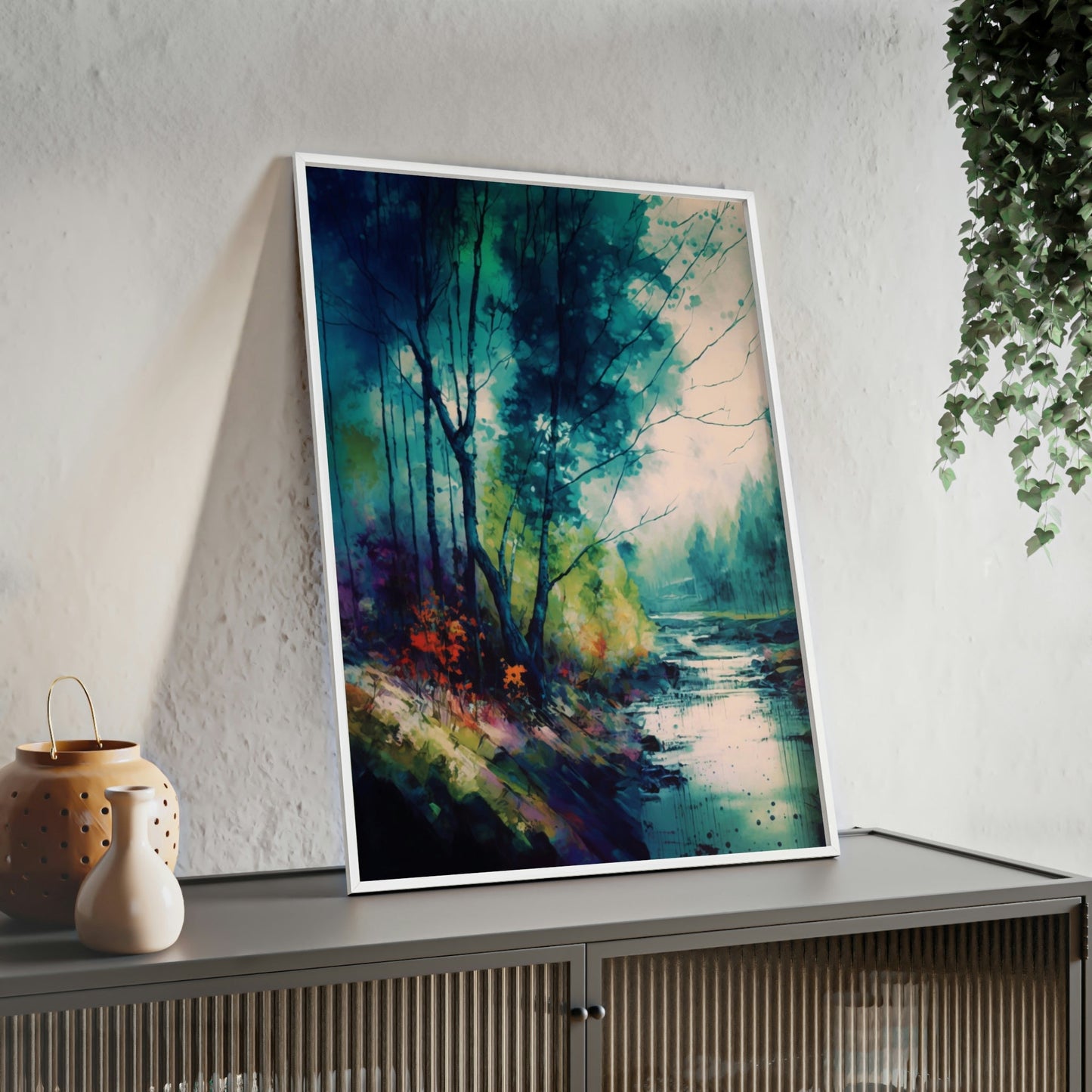 Luminous Serenity: A Framed Canvas & Poster Artwork of a Peaceful Abstract Landscape