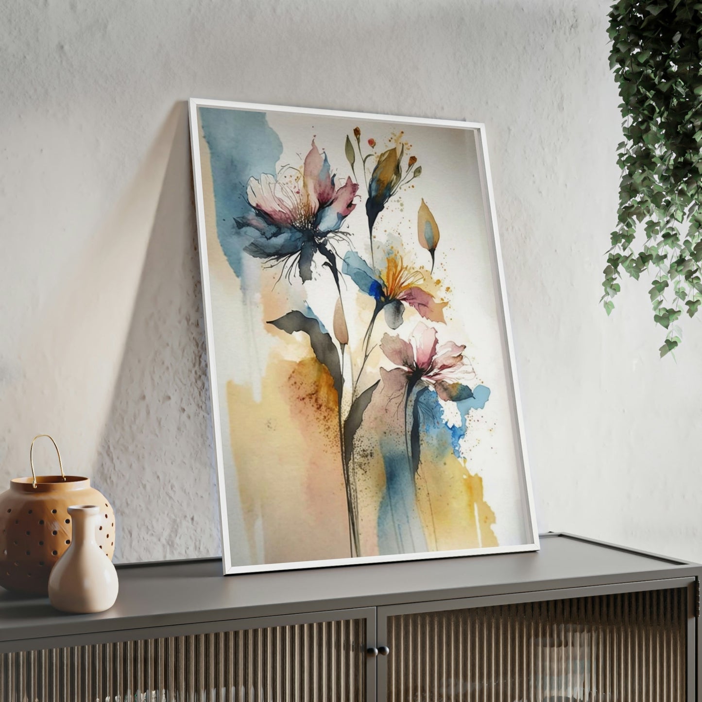 Framed Poster & Canvas of Abstract Flowers: A World of Delight