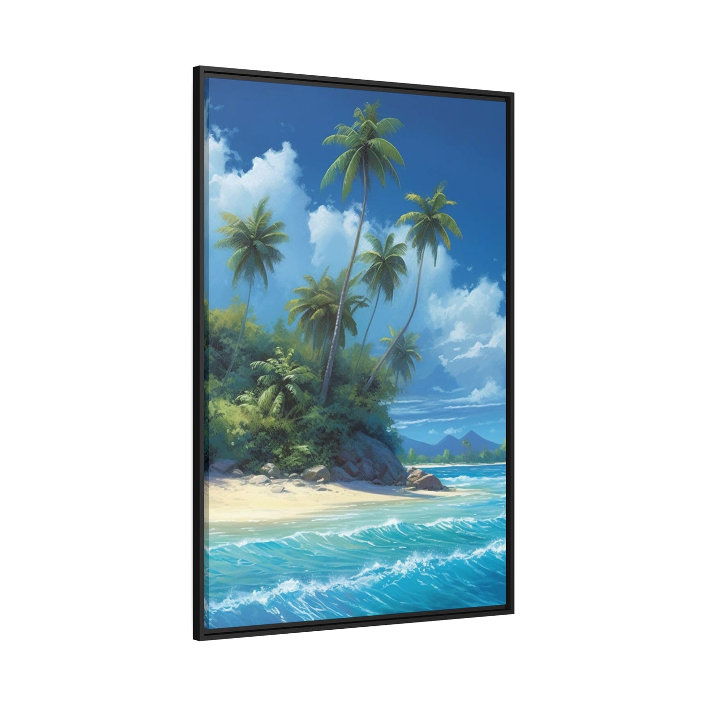 Oceanic Wonders: Canvas Print of a Majestic Beach on an Island