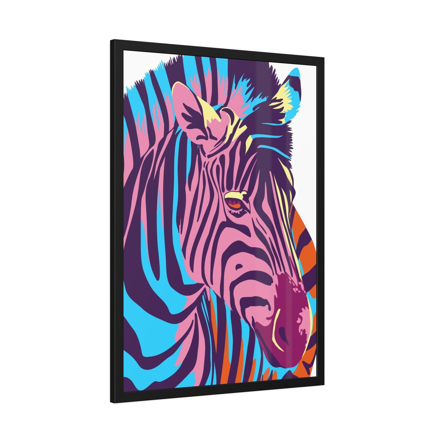 Sleek and Striking: Zebra Print on Framed Poster