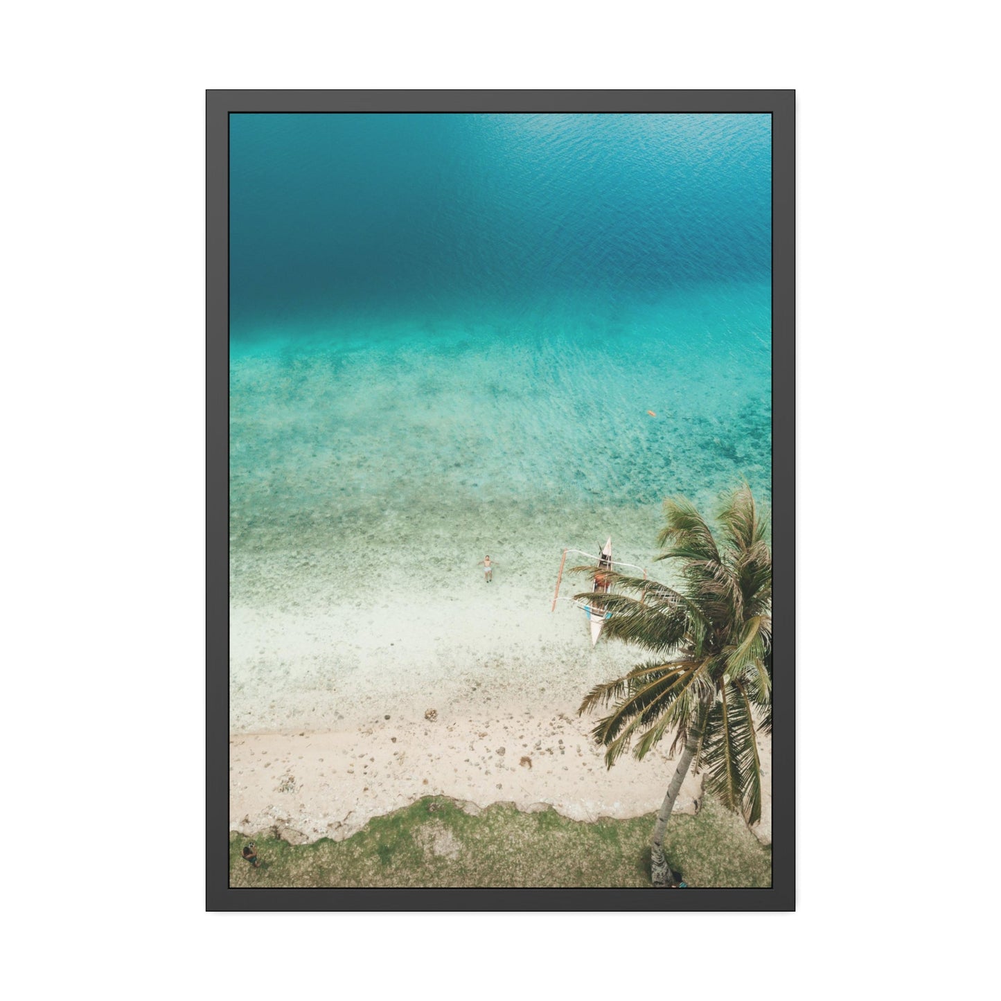 Ocean Paradise: Framed Poster of a Serene Island Beach Scene