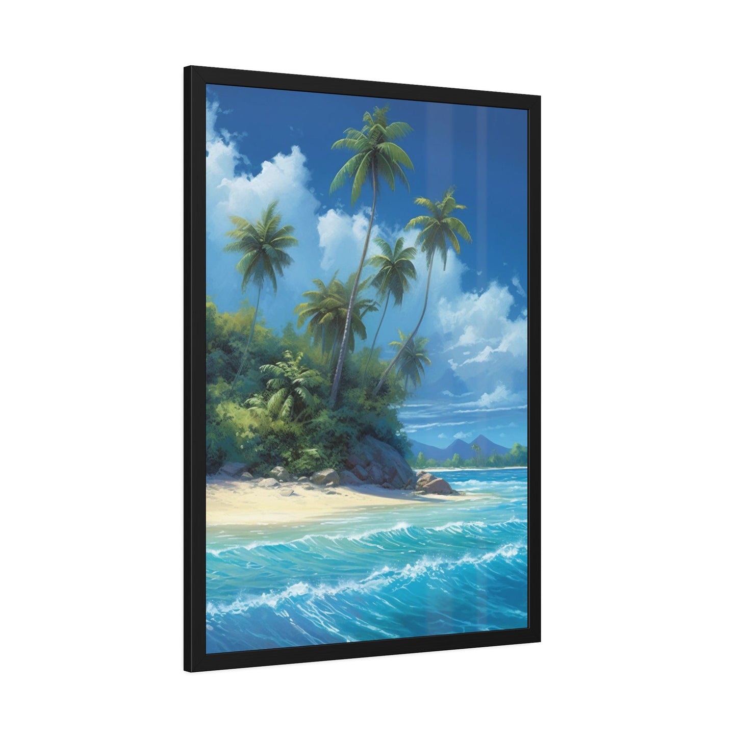 Oceanic Wonders: Canvas Print of a Majestic Beach on an Island