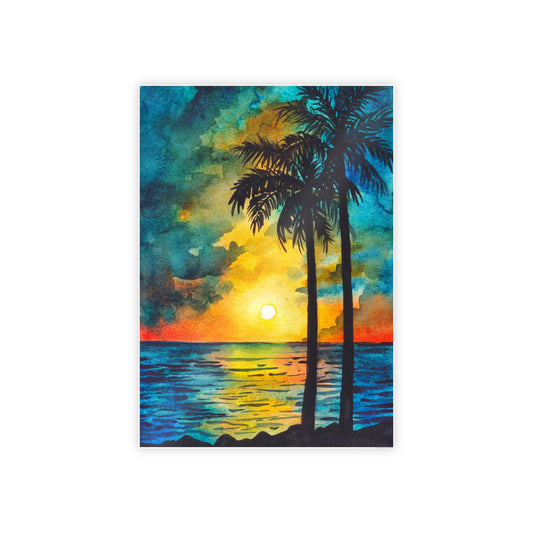 Beachfront Beauty: Art Print of a Gorgeous Island Beach on a Natural Canvas