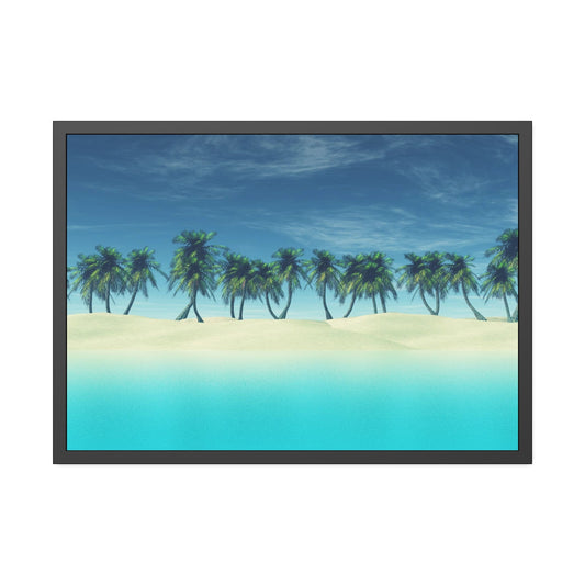 Seashore Serenity: Natural Canvas Art of a Calm Island Beach