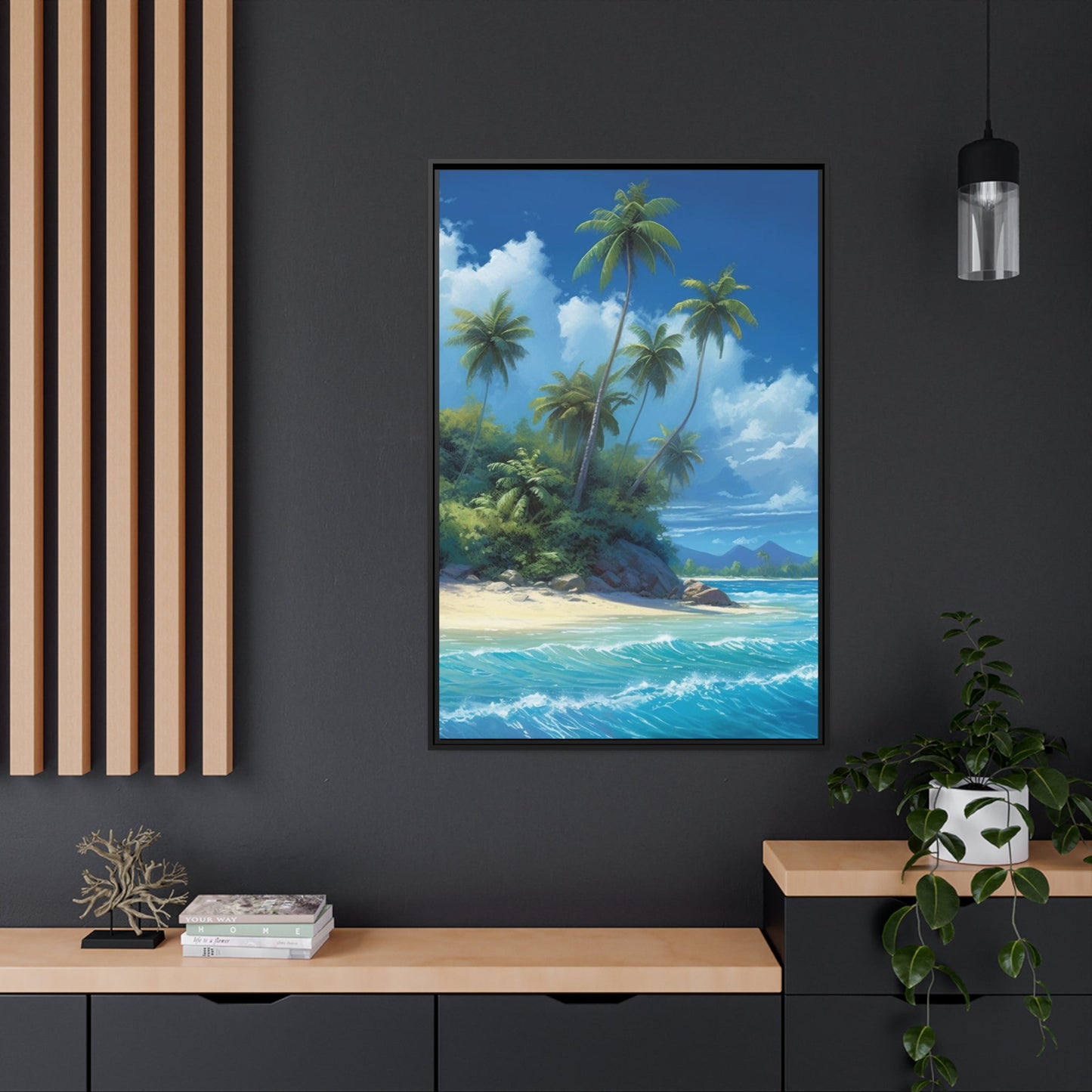 Oceanic Wonders: Canvas Print of a Majestic Beach on an Island