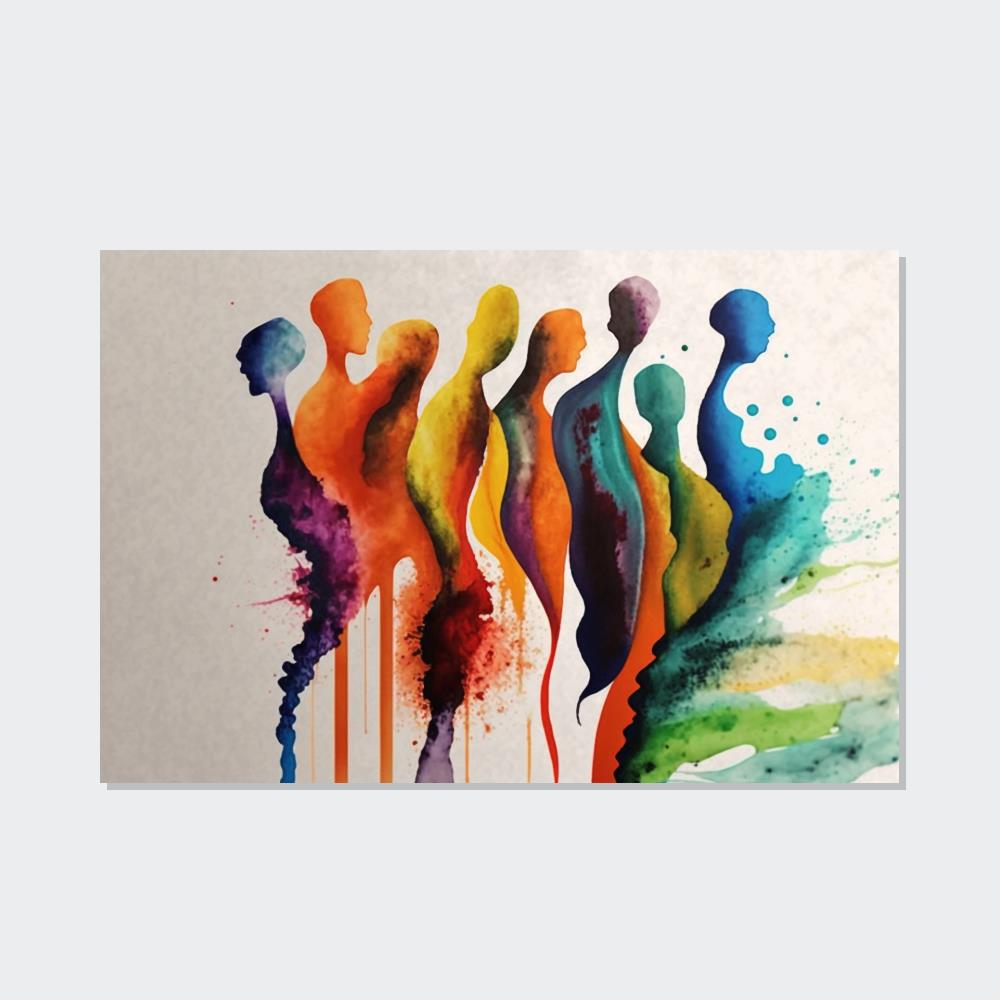 Ethereal Dance: Canvas & Poster Print of Abstract Figures in Motion