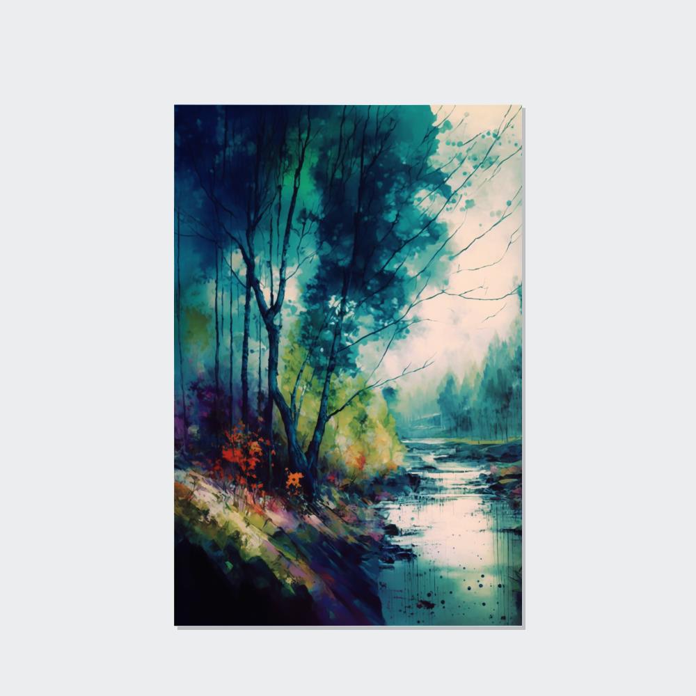 Luminous Serenity: A Framed Canvas & Poster Artwork of a Peaceful Abstract Landscape