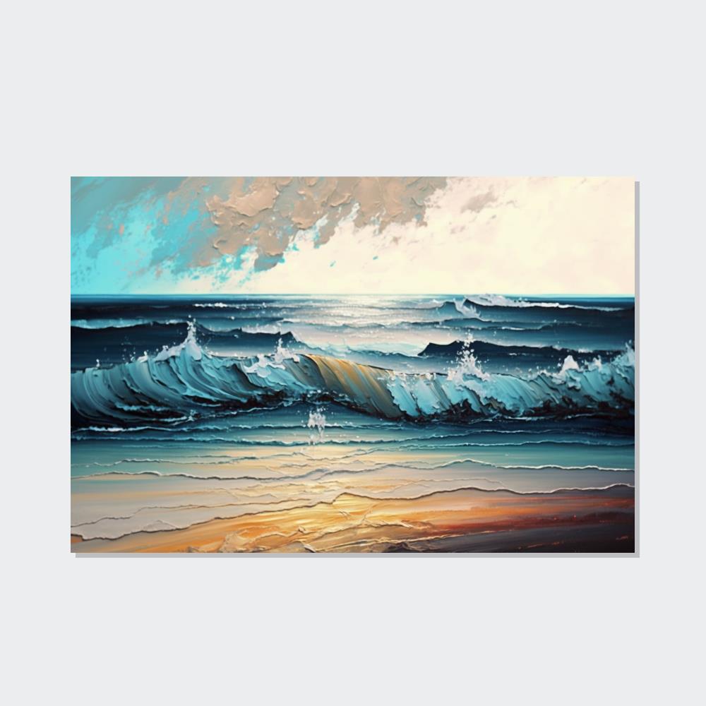 Oceanic Dreams: A Print on Canvas & Poster of an Abstract Sea View