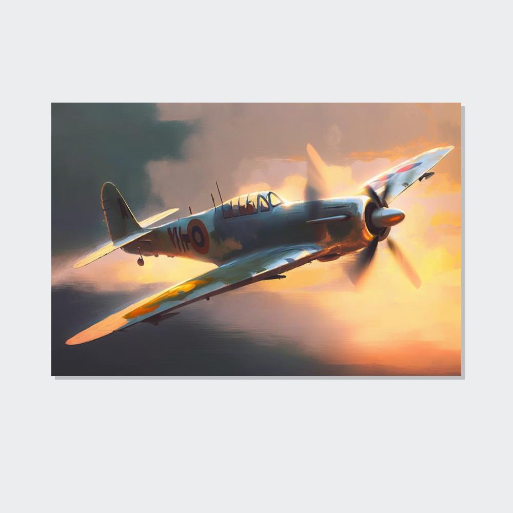 Flying High: Stunning Canvas Print of Aircraft in Action