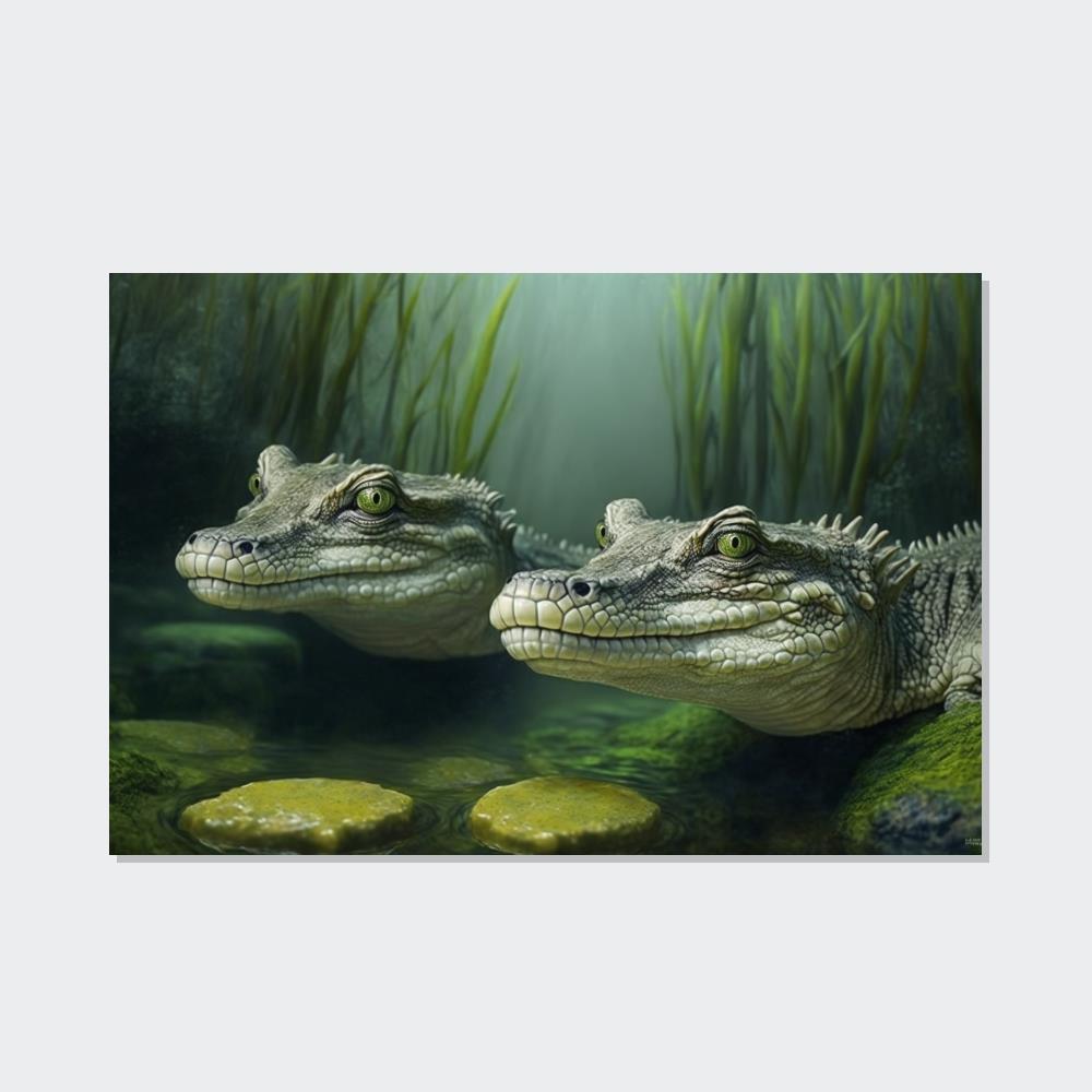 Swamp King: A Natural Canvas & Poster Wall Art of a Dominant Alligators