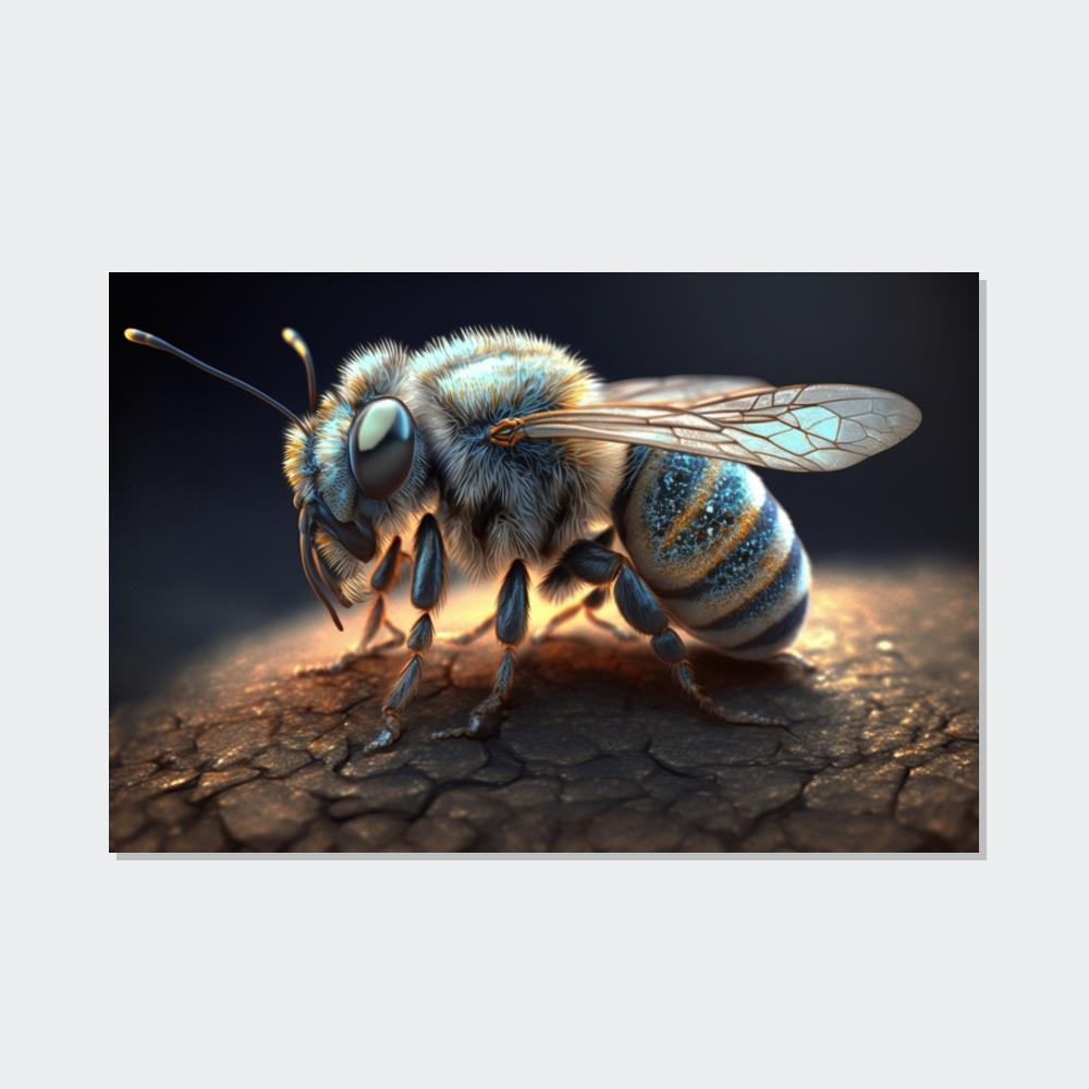 Nature's Tiny Miracle: A Poster & Canvas Print of a Bee