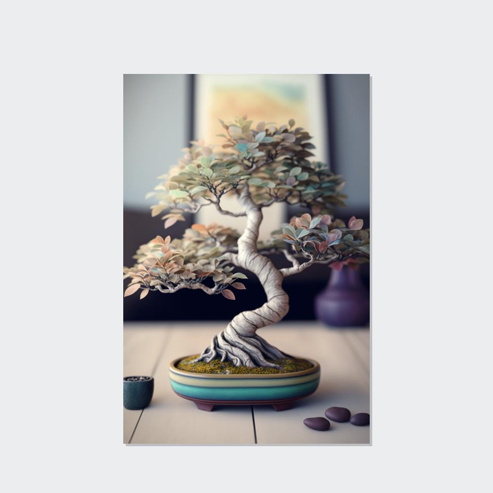 The Art of Bonsai: Natural Canvas and Framed Poster with Bonsai Tree Art