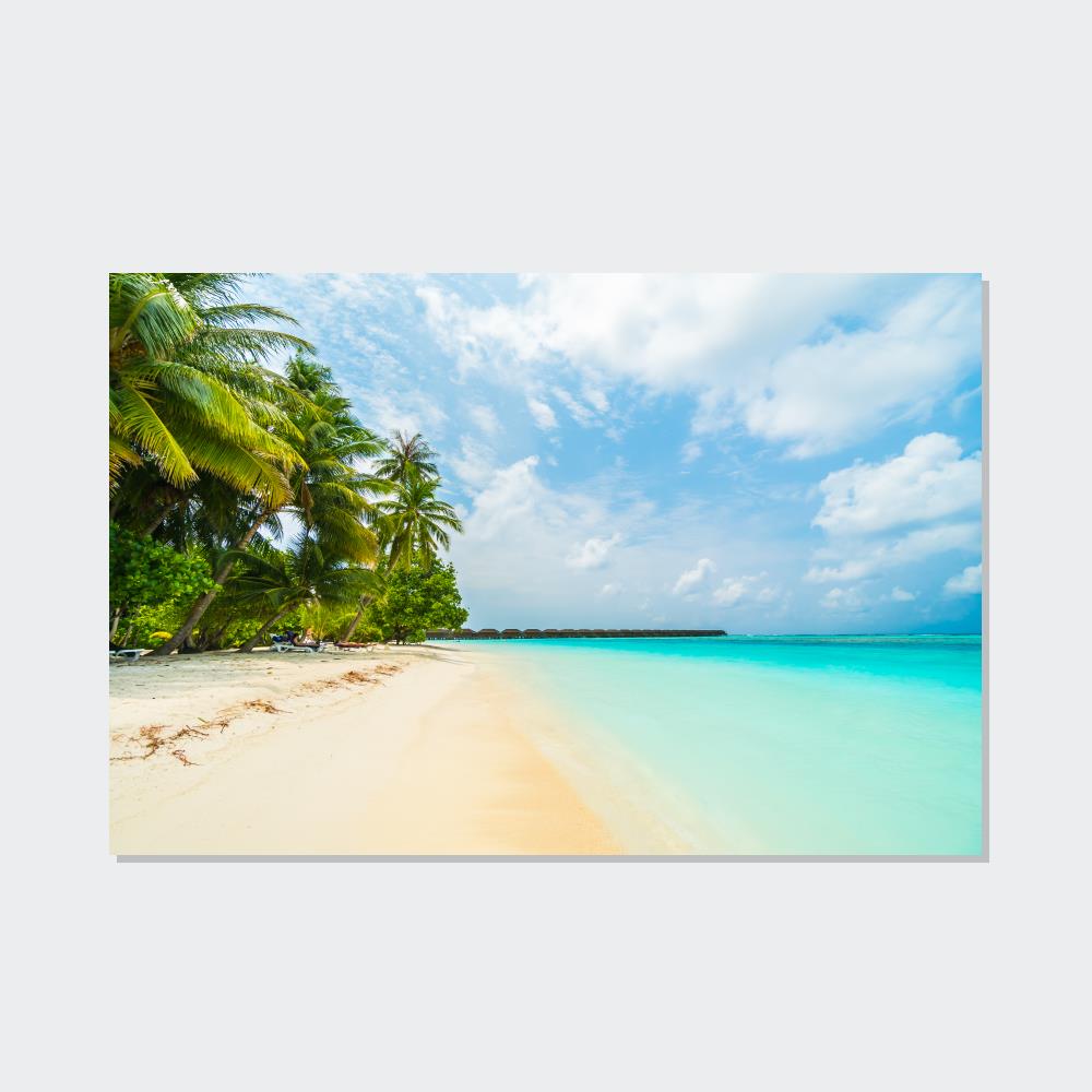 Tropical Paradise: Framed Canvas and Print on Canvas of Caribbean Wall Art