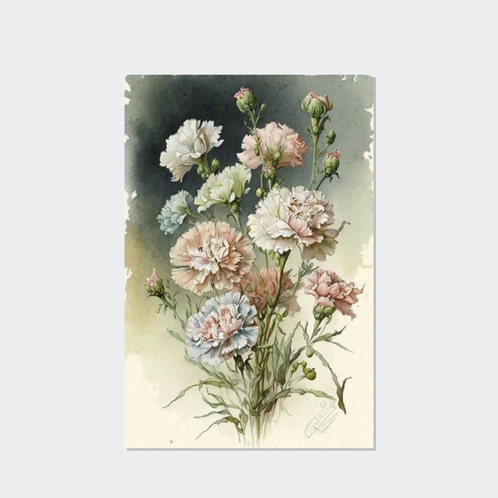 Floral Delight: Natural Canvas and Art Prints of Carnations for Home Decor