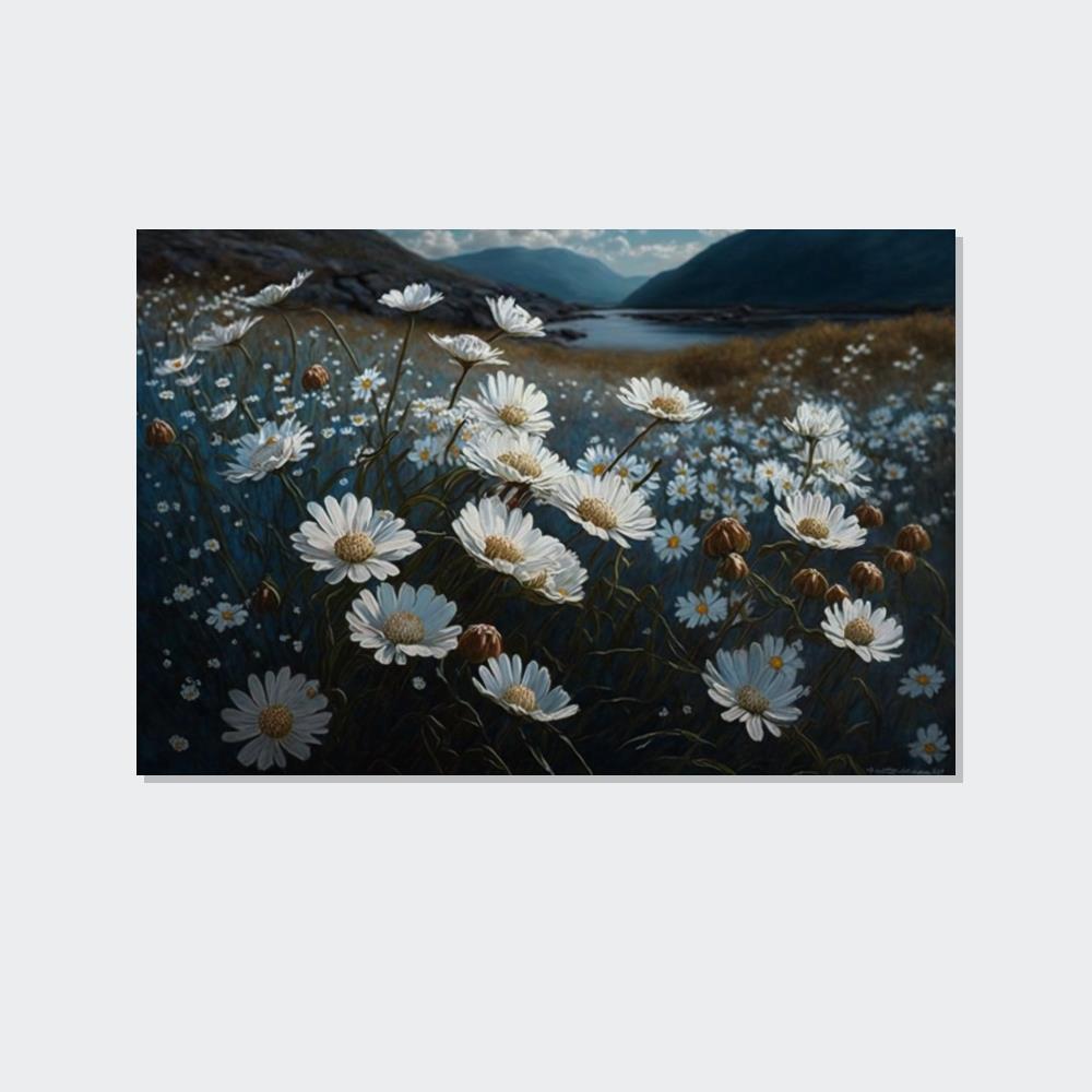 Radiant Daisies: Floral Artwork on Canvas & Posters for Home Decor