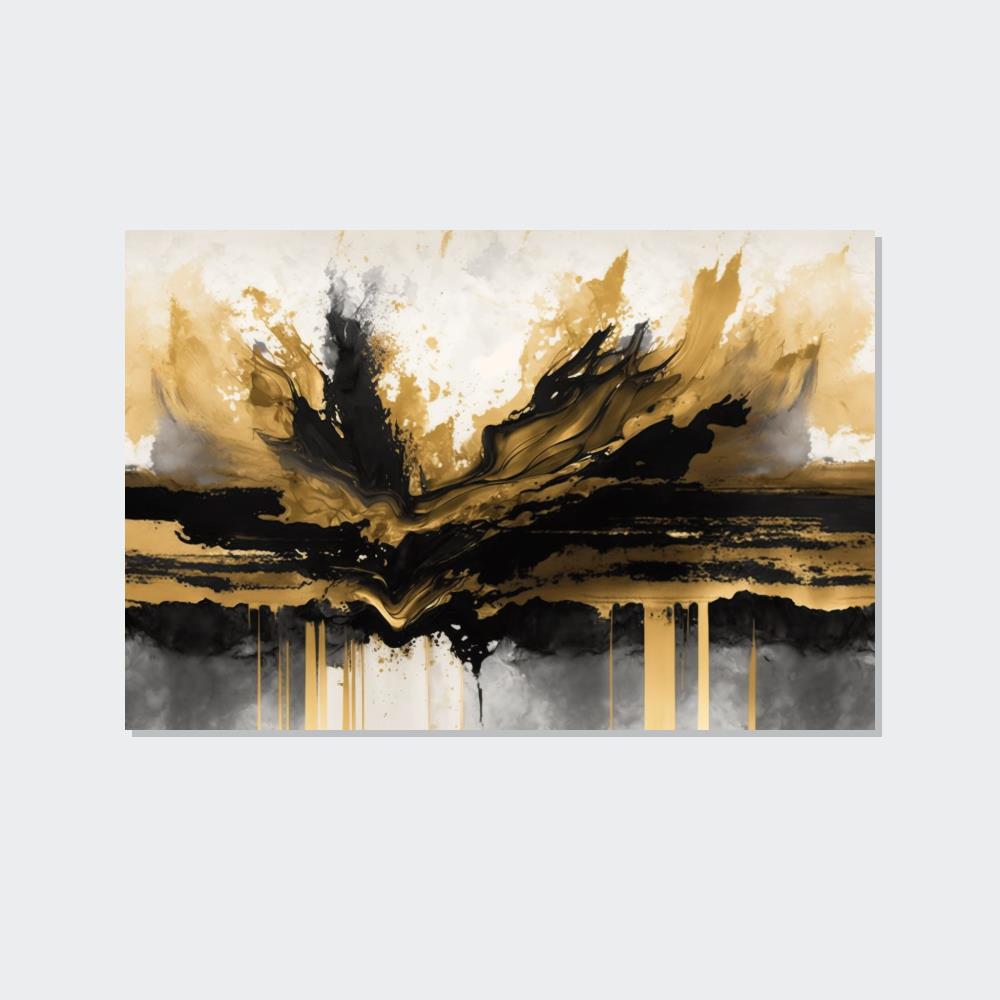 Gold Rush: Wall Art of a Bold and Shimmering Abstract Painting on Canvas