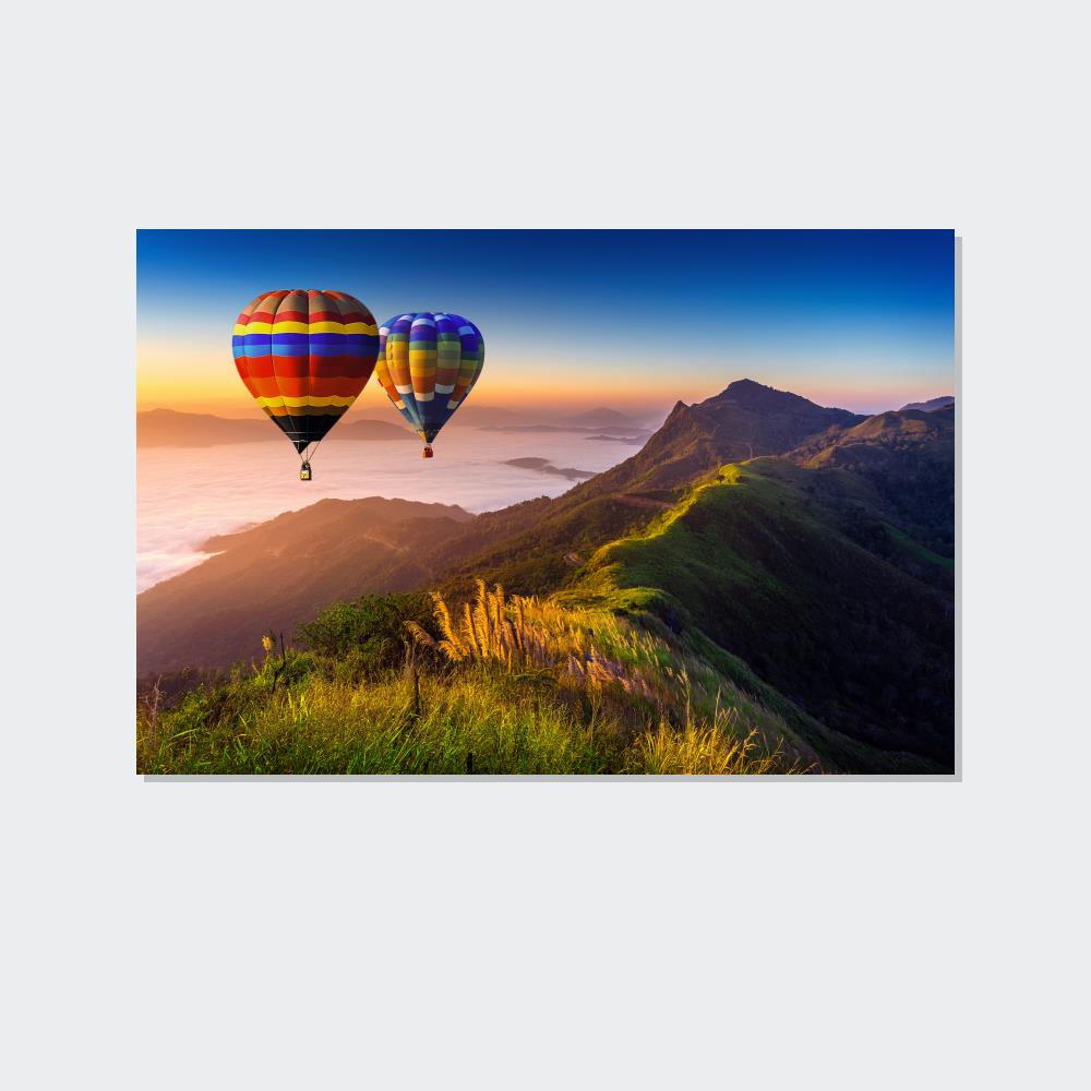Soaring High: A Beautiful Canvas Print of Colorful Hot Air Balloons