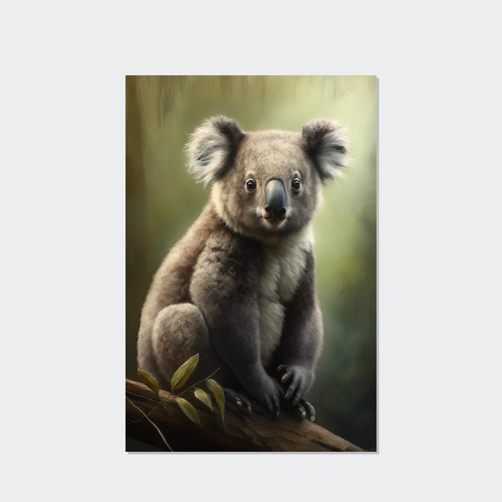 Koala Love: A Whimsical and Colorful Painting on Canvas