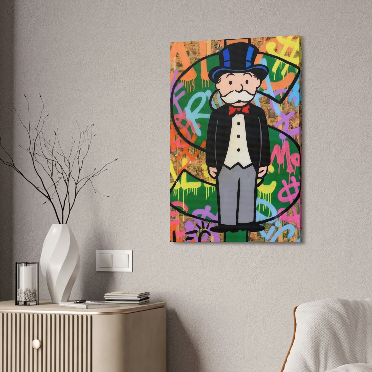 Monopoly Madness: Alec Monopoly Inspired Canvas and Poster Print for Art Enthusiasts