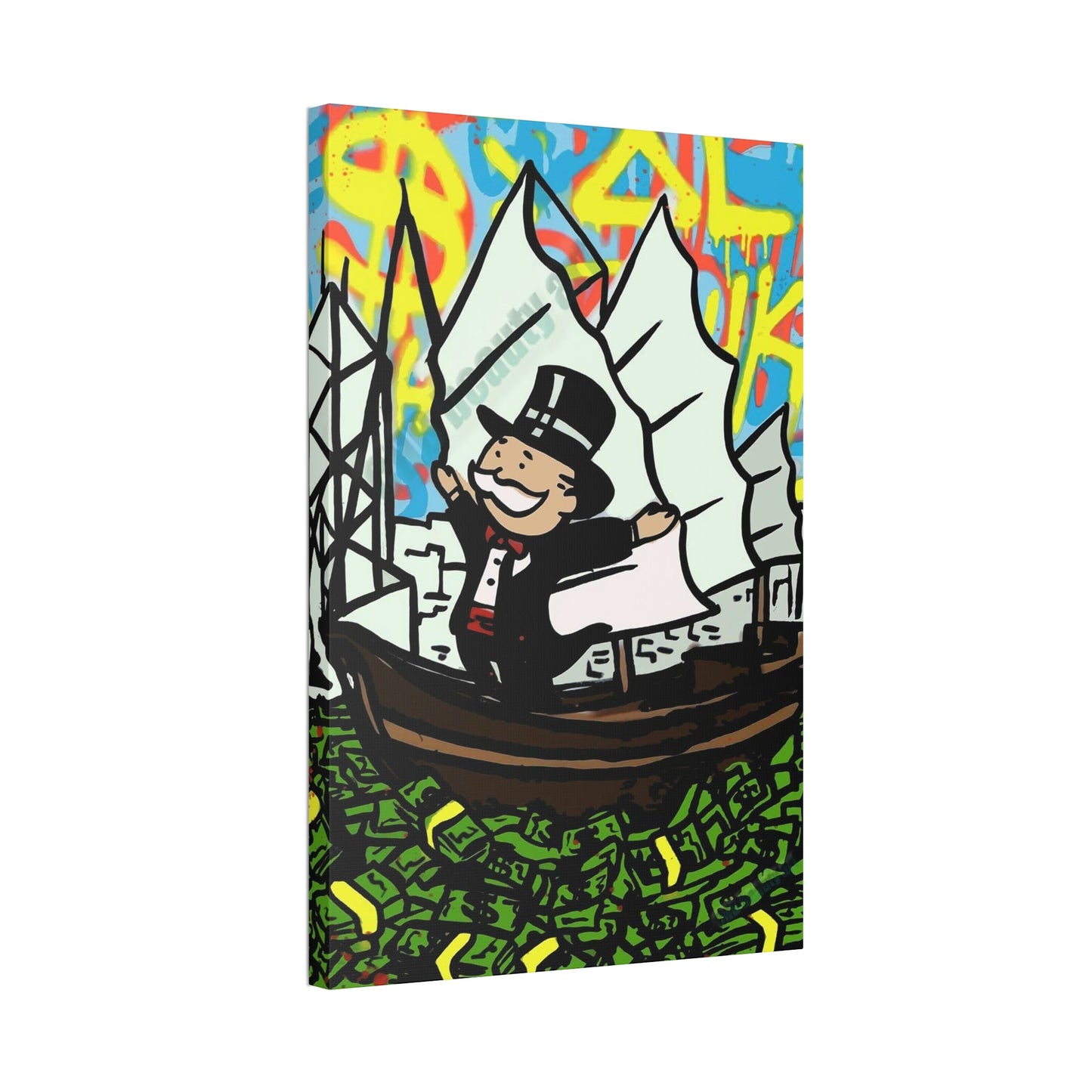 Playful Creativity: Artful Canvas and Poster Print of Alec Monopoly's Art