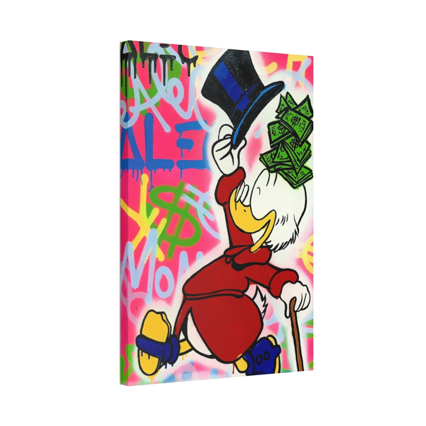 Street Art Duck: Alec Monopoly Inspired Canvas and Poster Print of Disney's Beloved Character