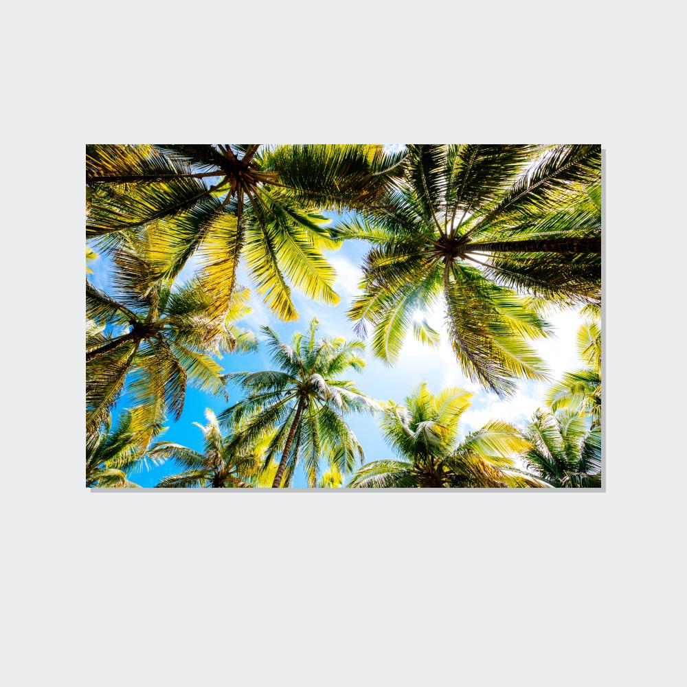 Soothing Palms: Relaxing Wall Art of Palm Trees Swaying in the Breeze