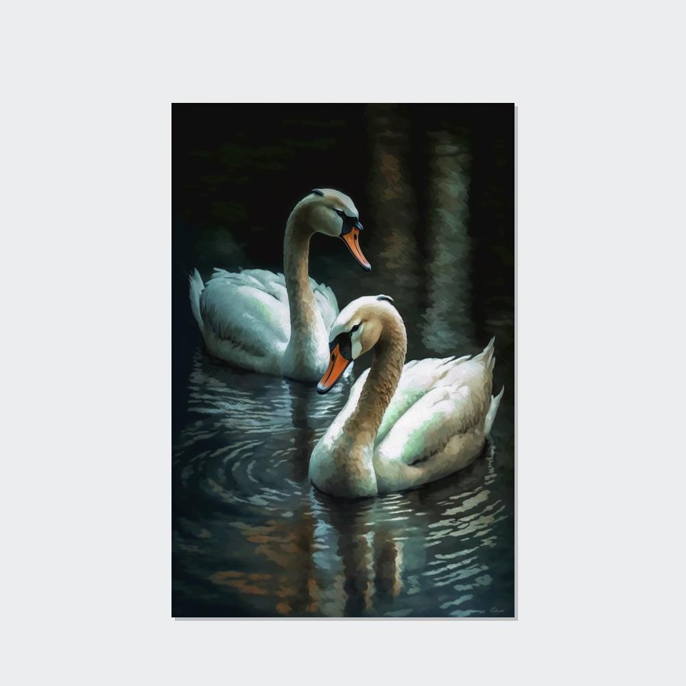 Swan Lake: A Dreamy Painting on Canvas