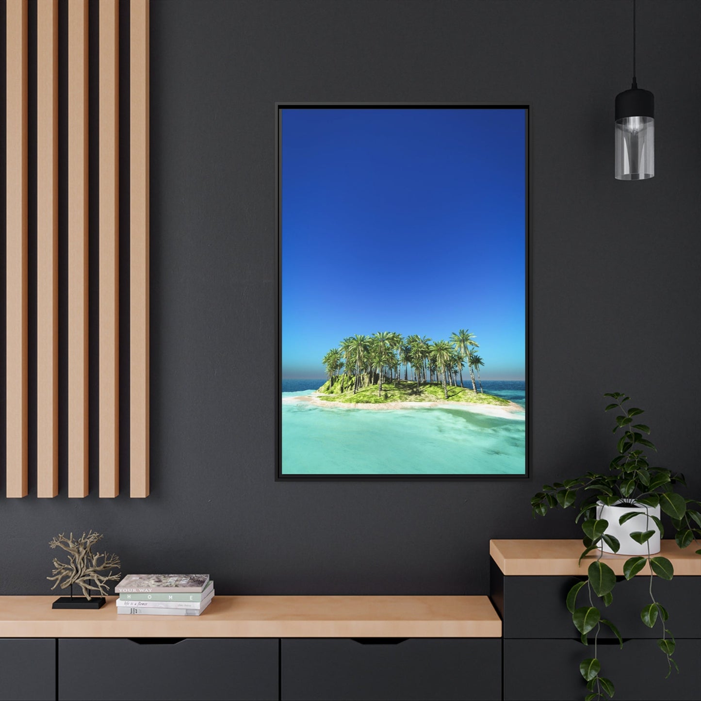 Coastal Charm: Print on Canvas of a Beautiful Beach on an Island