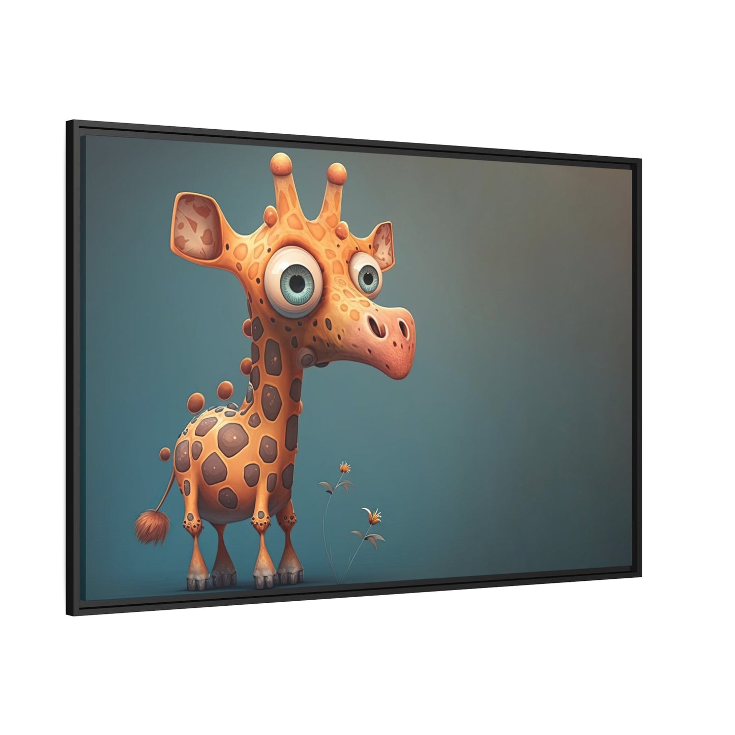 Portrait of a Gentle Giant: Framed Canvas with a Giraffe in the Wild