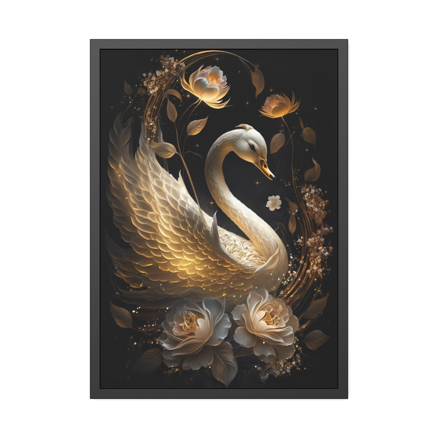 Tranquil Beauty: Canvas Art Displaying the Serenity of Swan in a Peaceful Setting