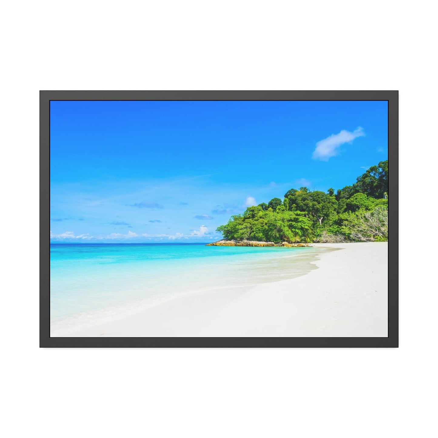 Island Retreat: Poster of a Serene Beach on High-Quality Print