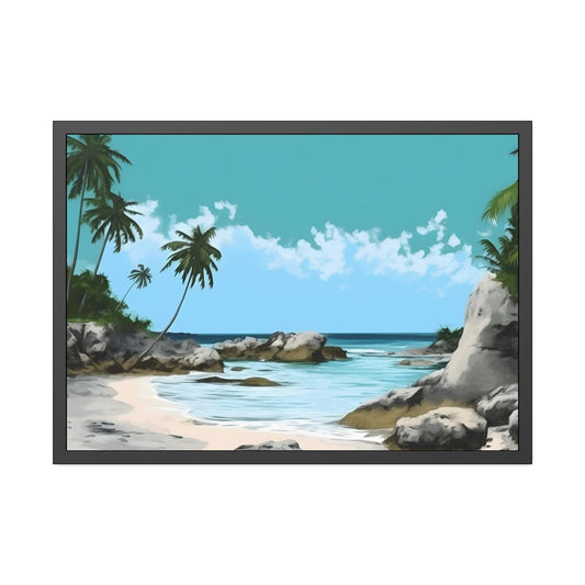 Coastal Splendor: Print on Canvas of a Stunning Beach on an Island