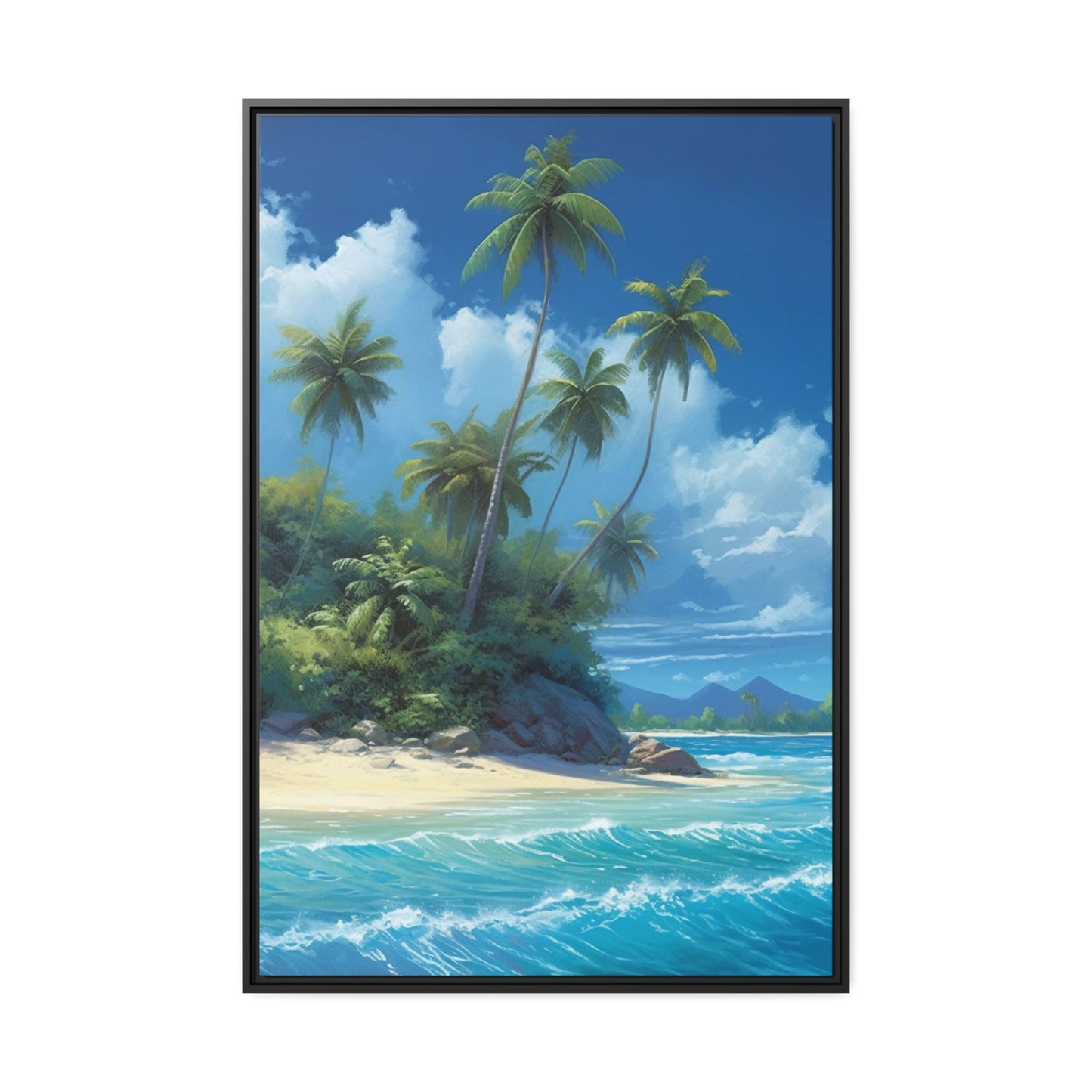 Oceanic Wonders: Canvas Print of a Majestic Beach on an Island