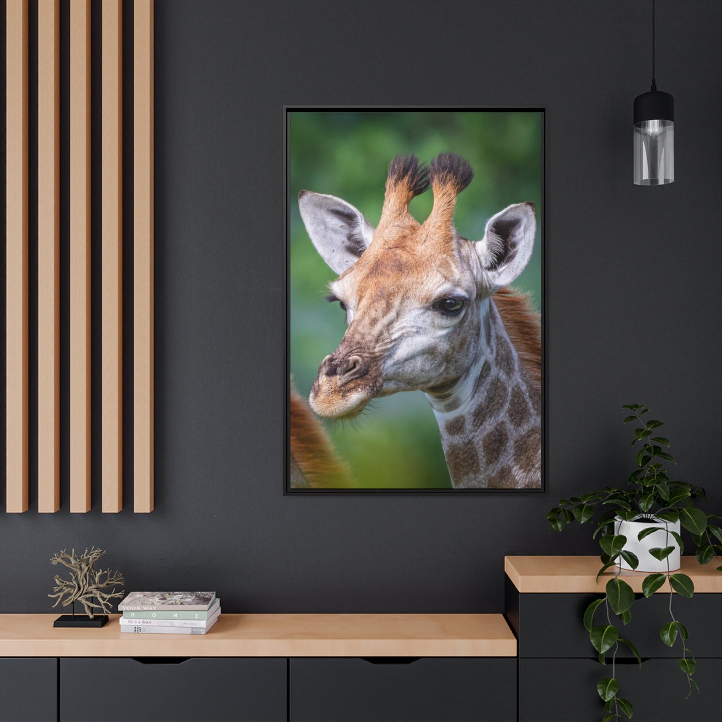 Regal Beauty: A High-Quality Canvas Print of a Giraffe's Elegance