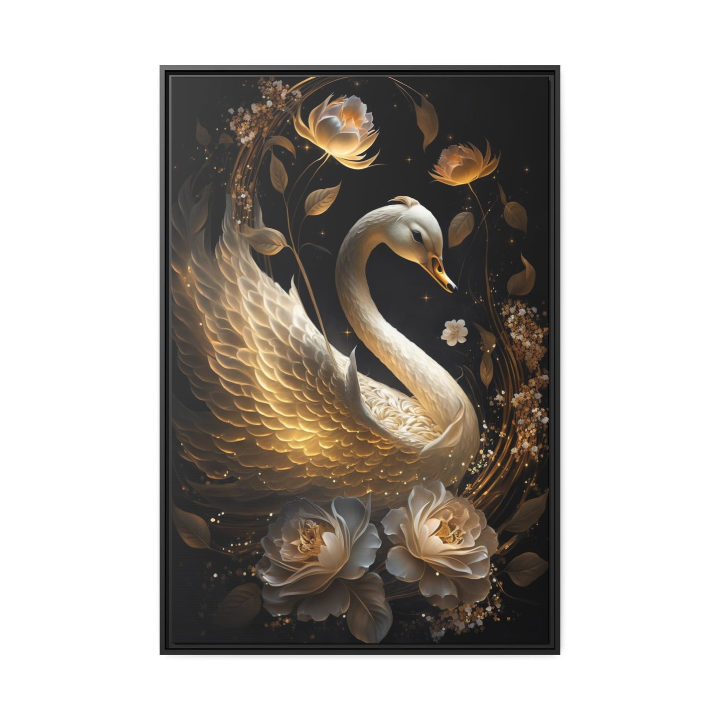 Tranquil Beauty: Canvas Art Displaying the Serenity of Swan in a Peaceful Setting