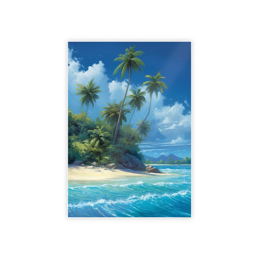 Oceanic Wonders: Canvas Print of a Majestic Beach on an Island