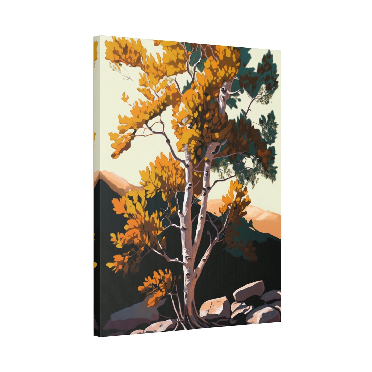 The Enchantment of Fall: Framed Canvas & Poster Print of Aspen Trees in the Forest