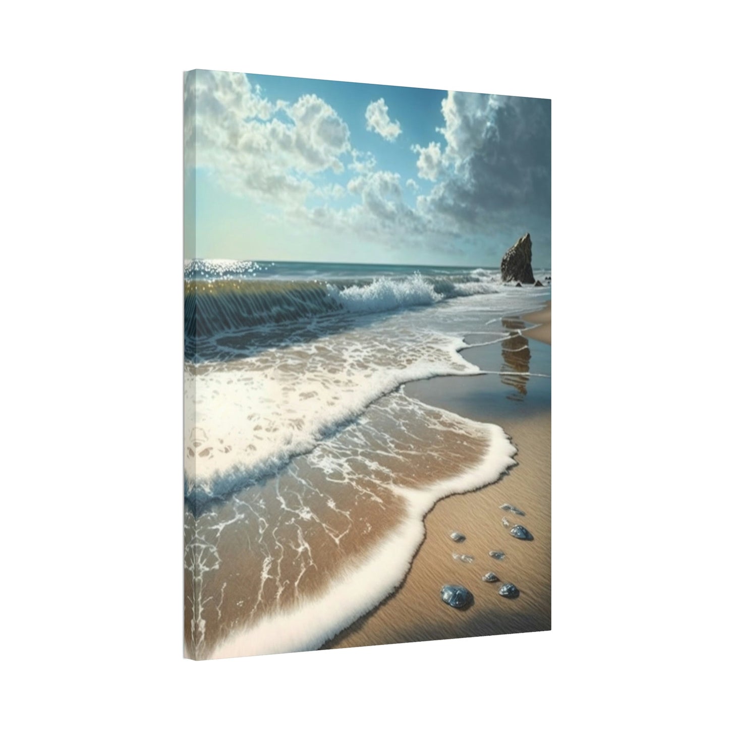 Seaside Escape: Artistic Framed Canvas & Poster Print of a Quiet Beach