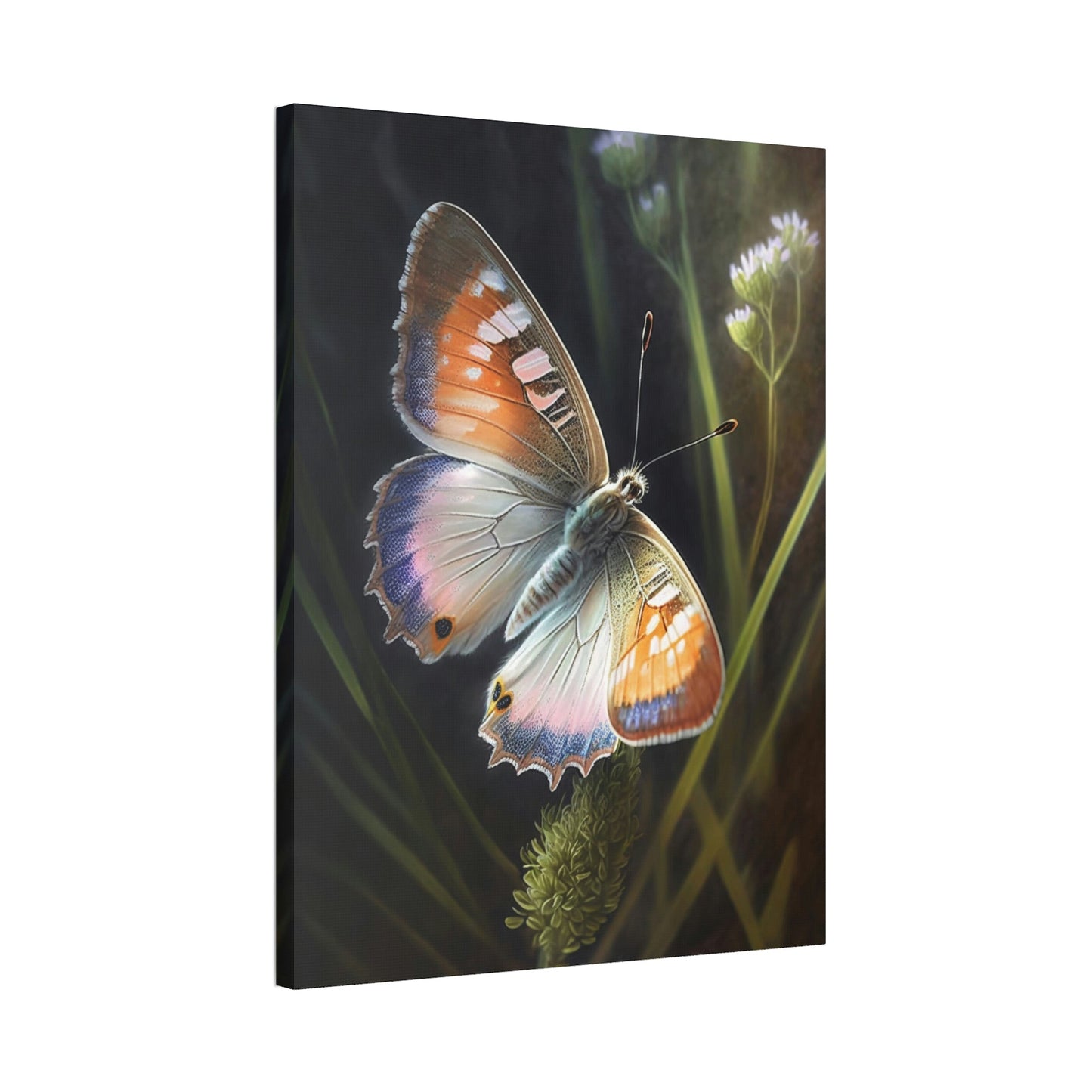 Butterfly's Solitude: Framed Poster & Canvas Print of One Insect in Tranquility