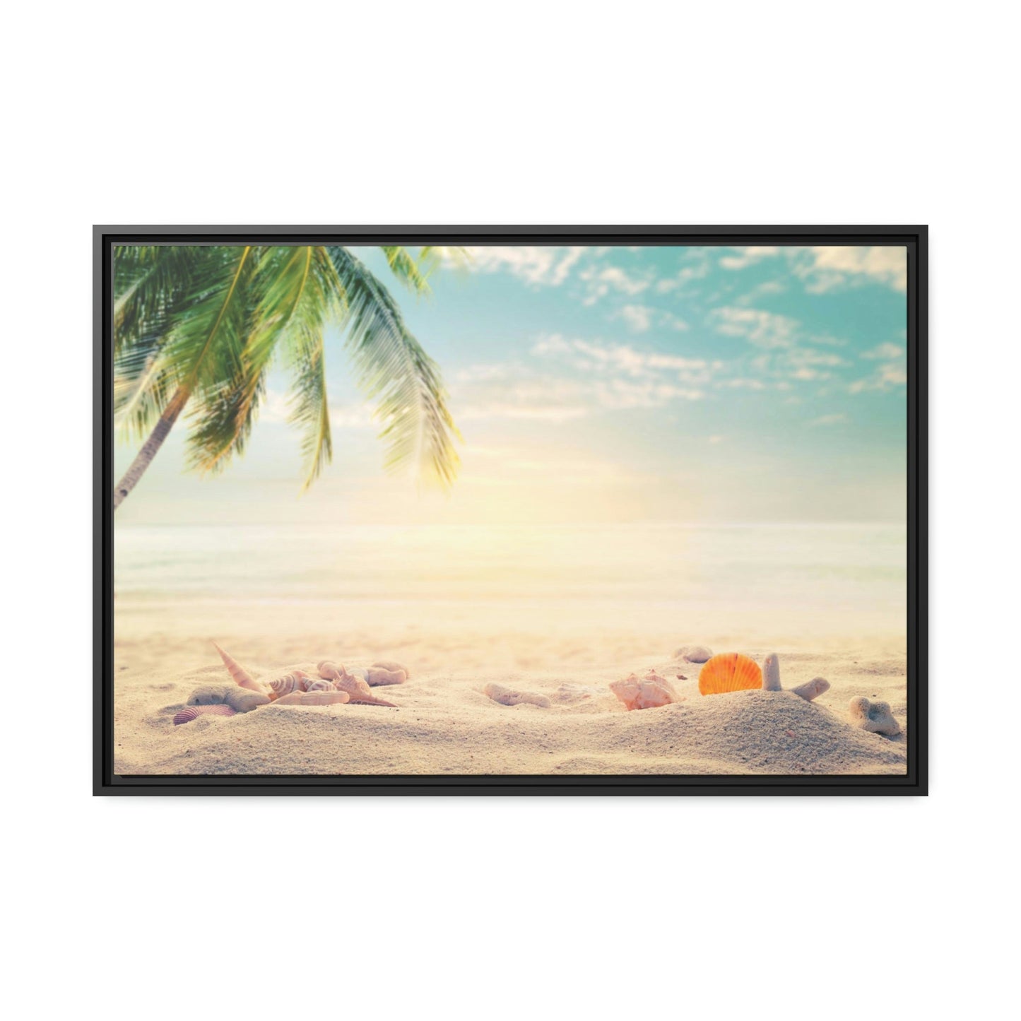 Seascape Tranquility: Coastal Framed Poster & Canvas of a Calm Beach View