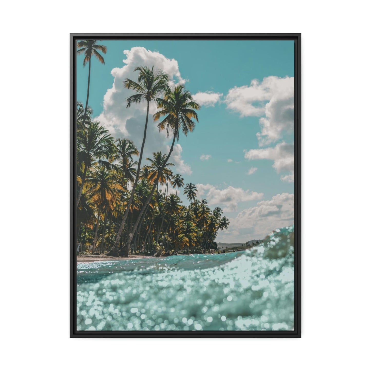 Tropical Retreat: Stunning Poster of a Sandy Beach with Palm Trees