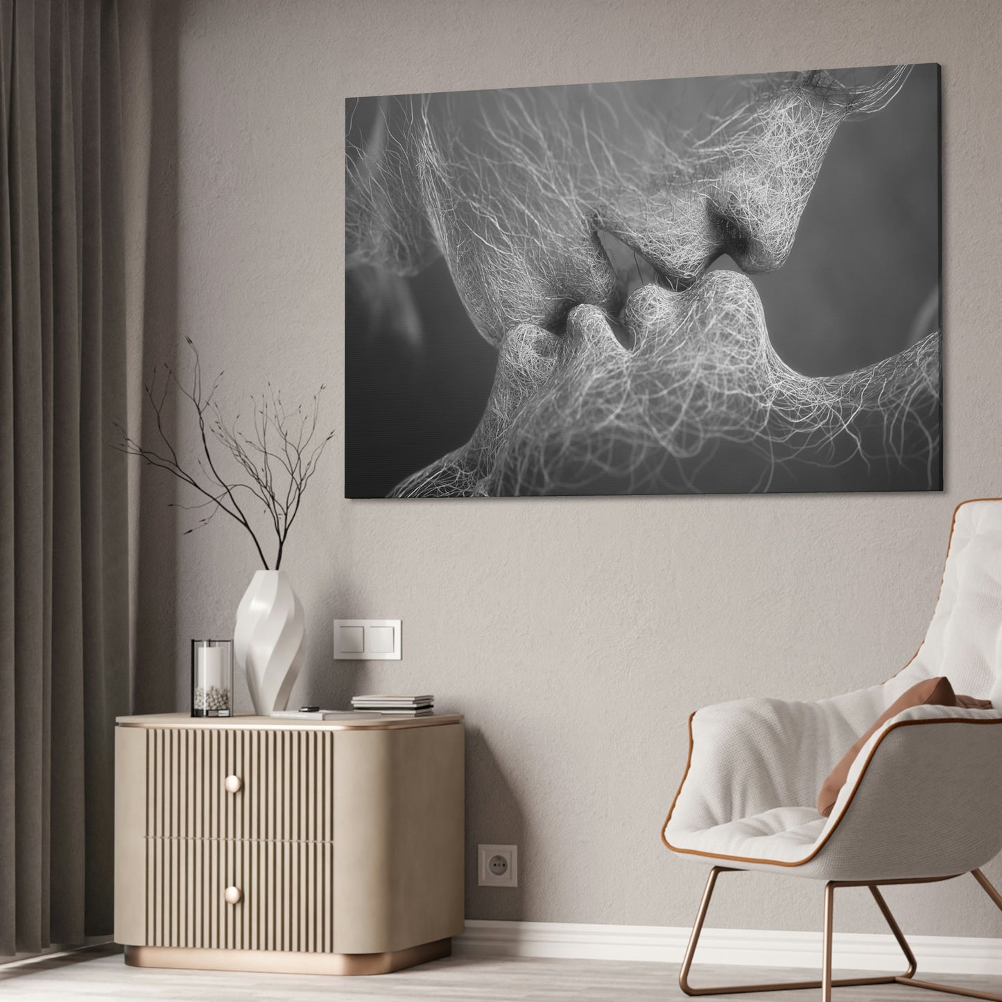 Modern Vibes: Beautiful Wall Art on Natural Canvas & Poster