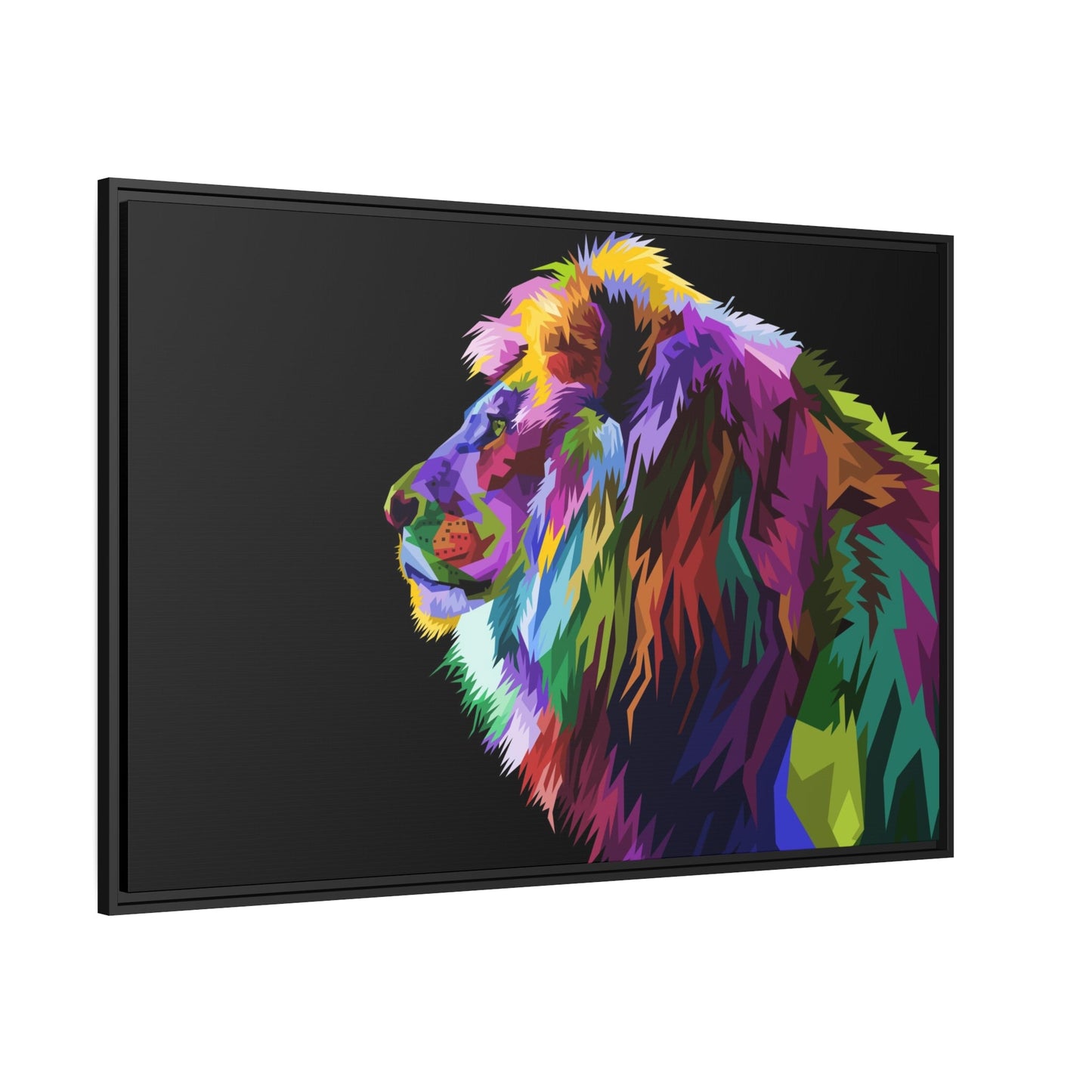 Royal Majesty: Artistic Print on Framed Canvas of a Regal Lion