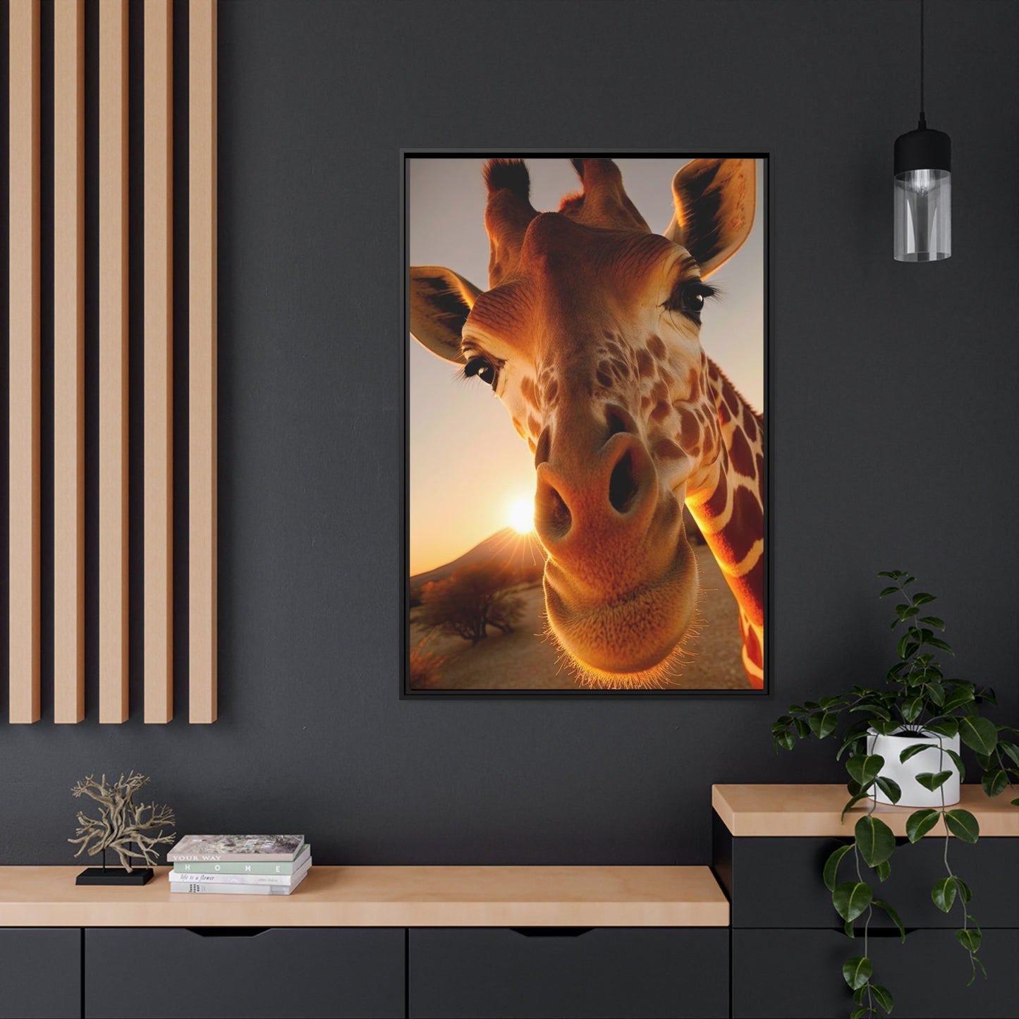 Spotted Wonder: Canvas Wall Art Featuring a Close-Up of a Giraffe's Unique Pattern