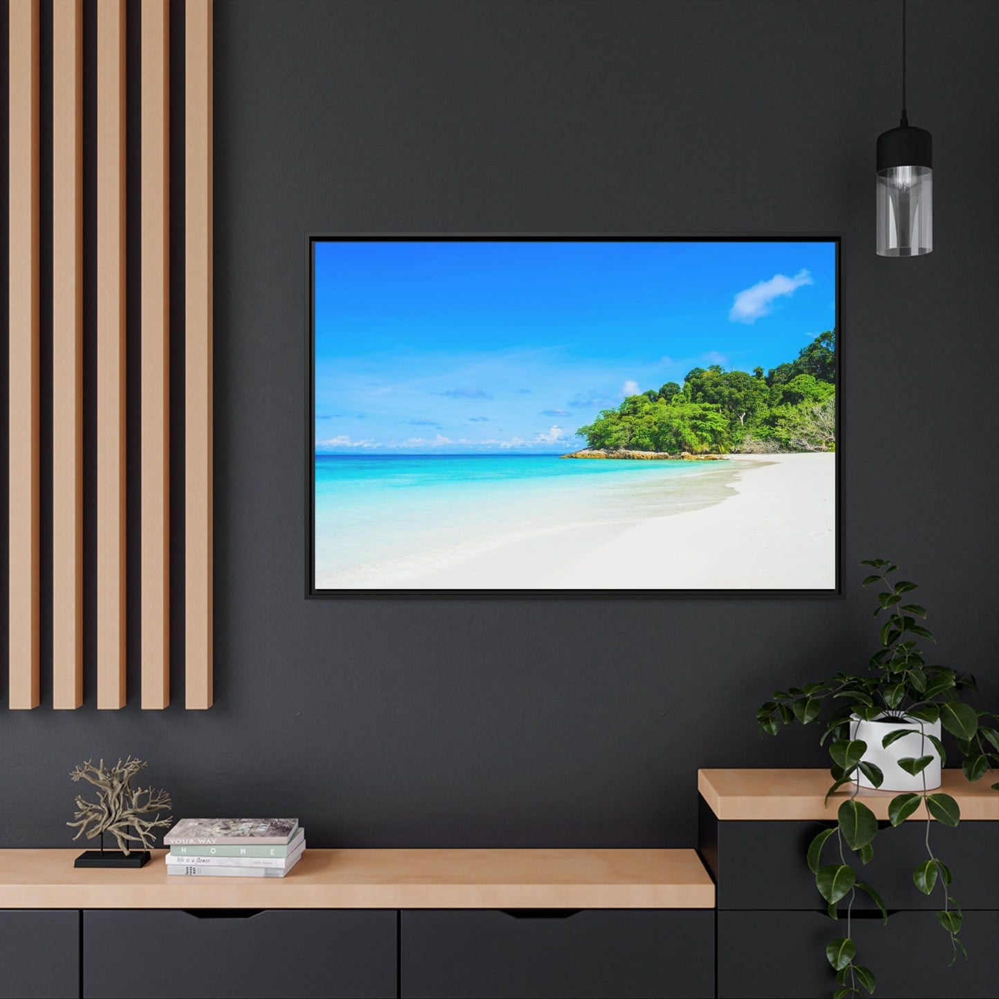 Island Retreat: Poster of a Serene Beach on High-Quality Print